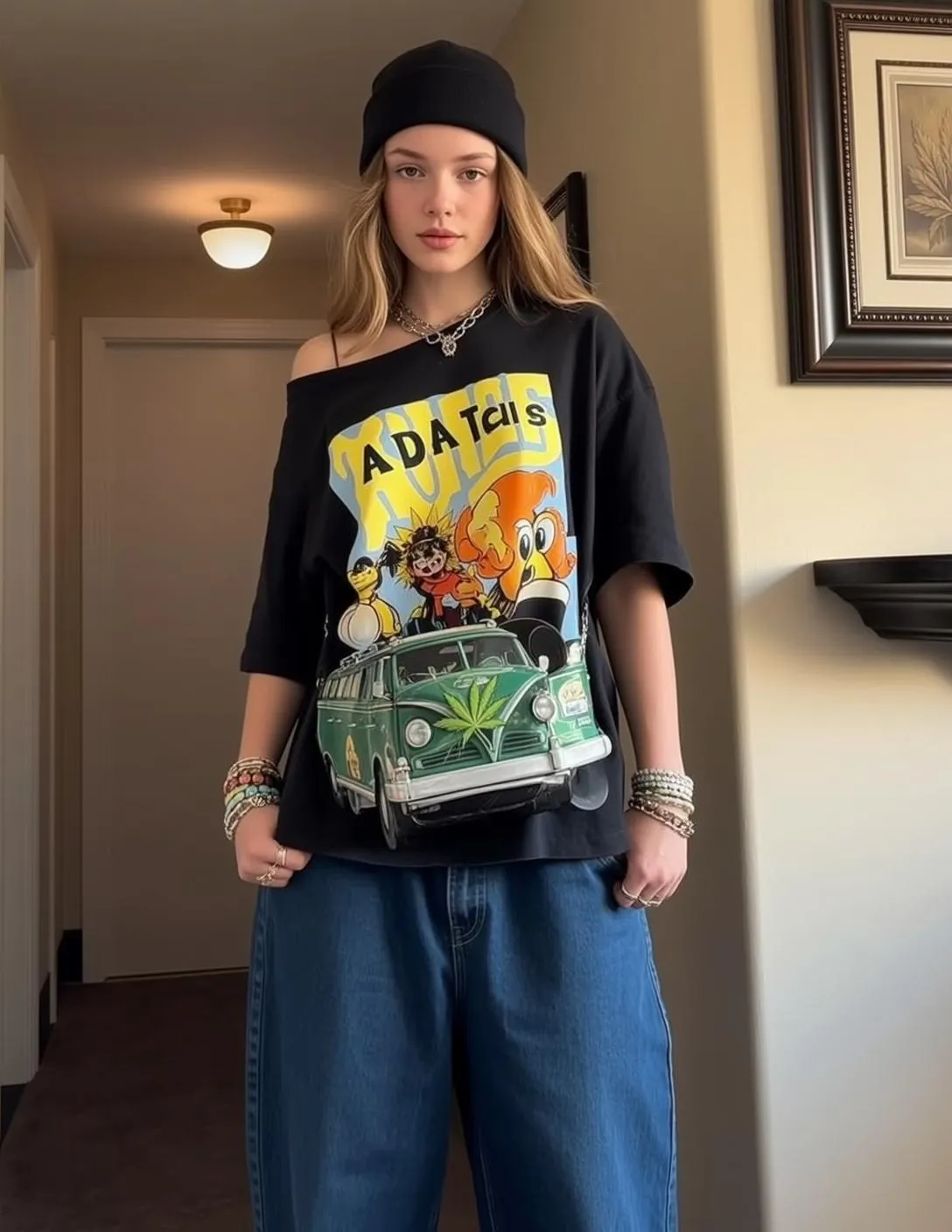 Necklace And Rings In A Hallway