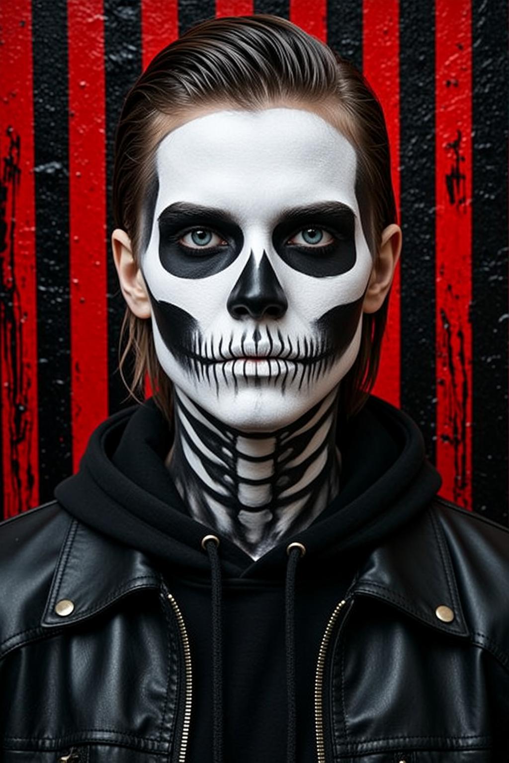Halloween Makeup Skeleton Paint Dark Brown Slicked