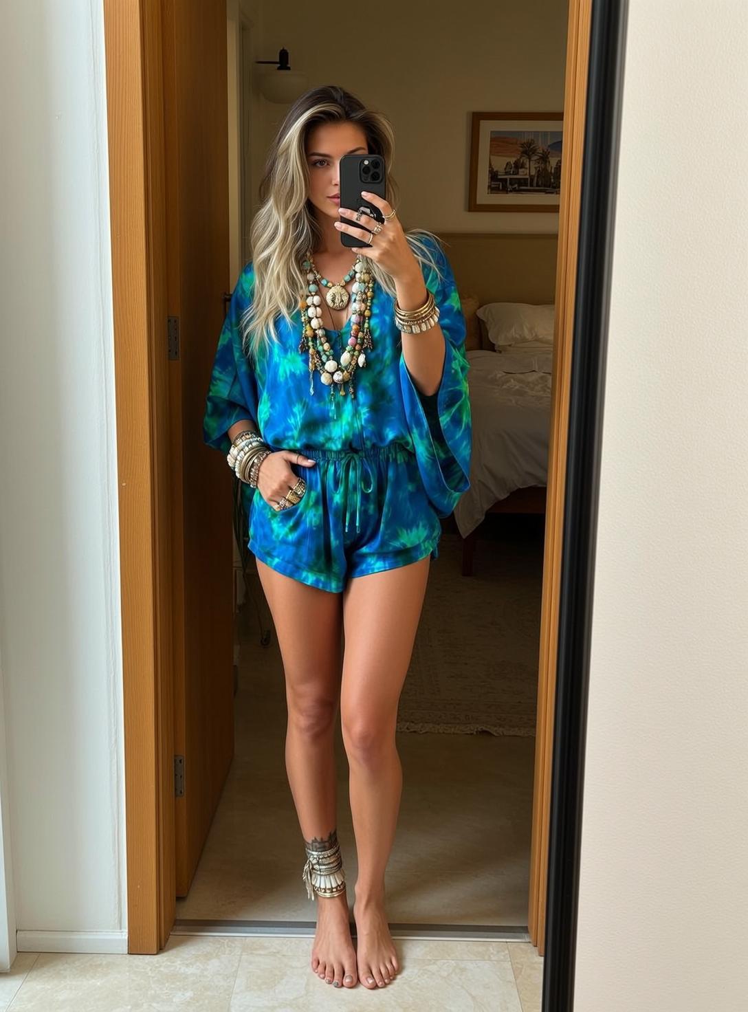 Tie Dye Selfie Bedroom Doorway