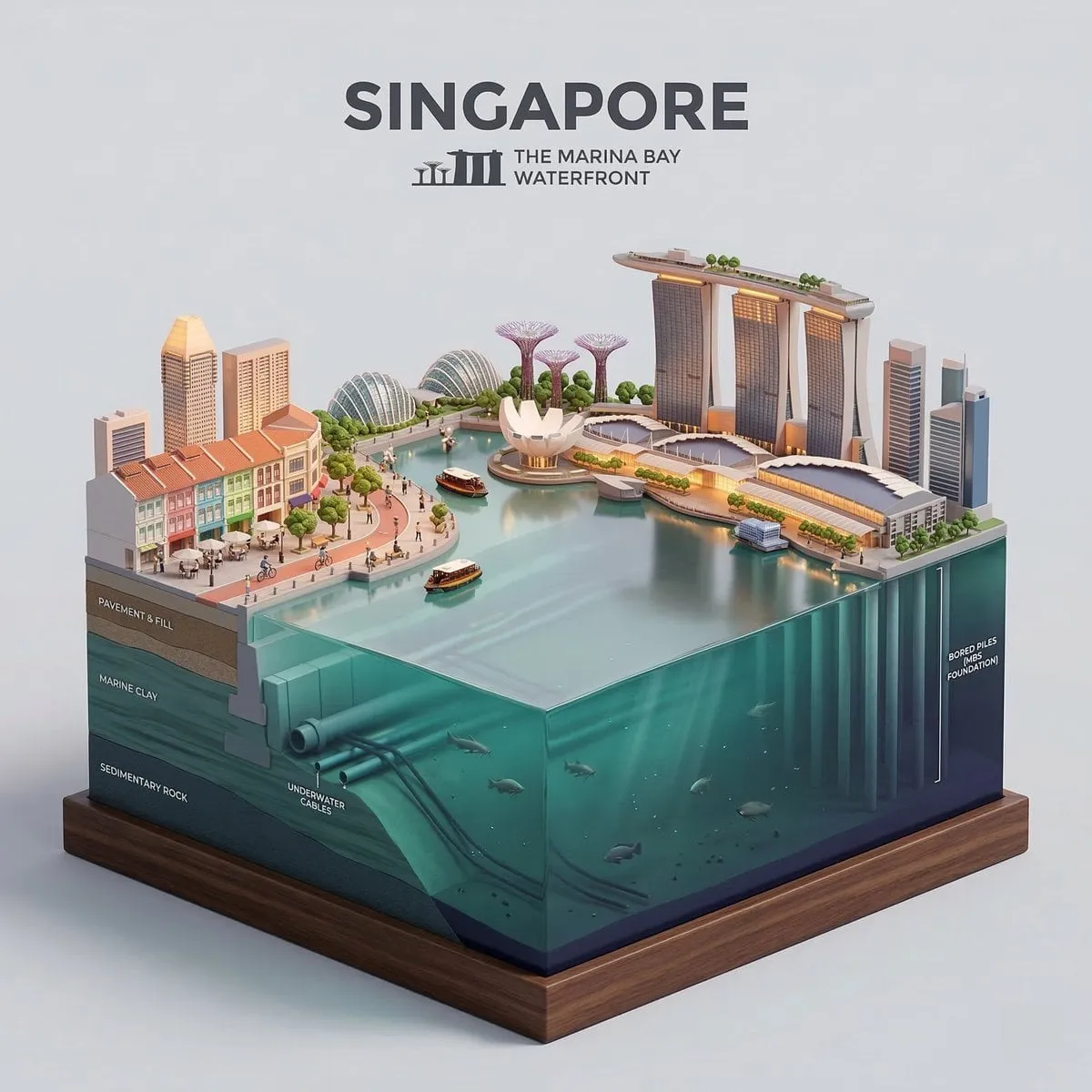 Isometric City Diorama Waterfront Museum Specimen