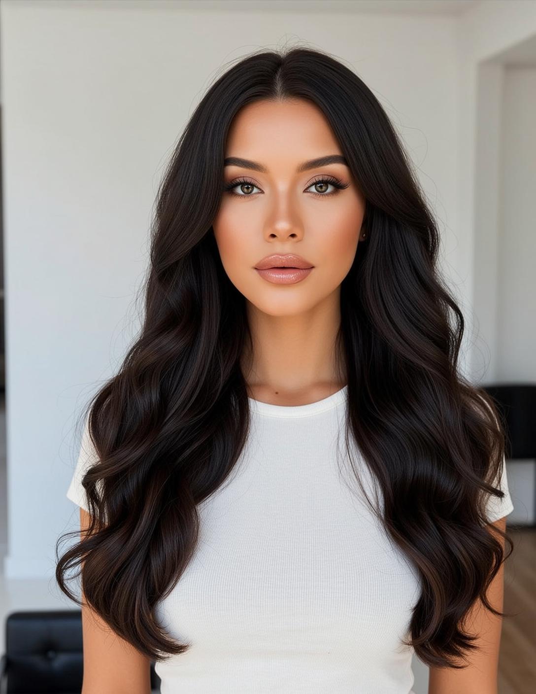 White Ribbed T Shirt Portrait