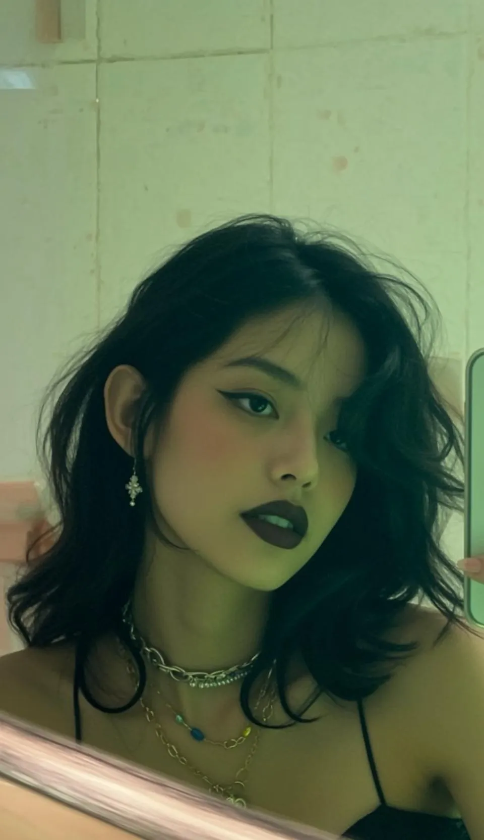 Makeup Earrings Necklace And Nails In Fashion Portrait