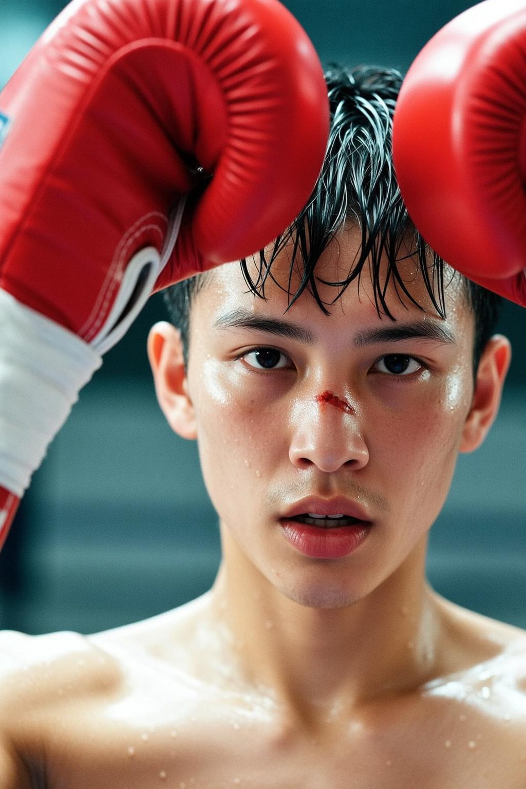 Red Boxing Gloves Portrait