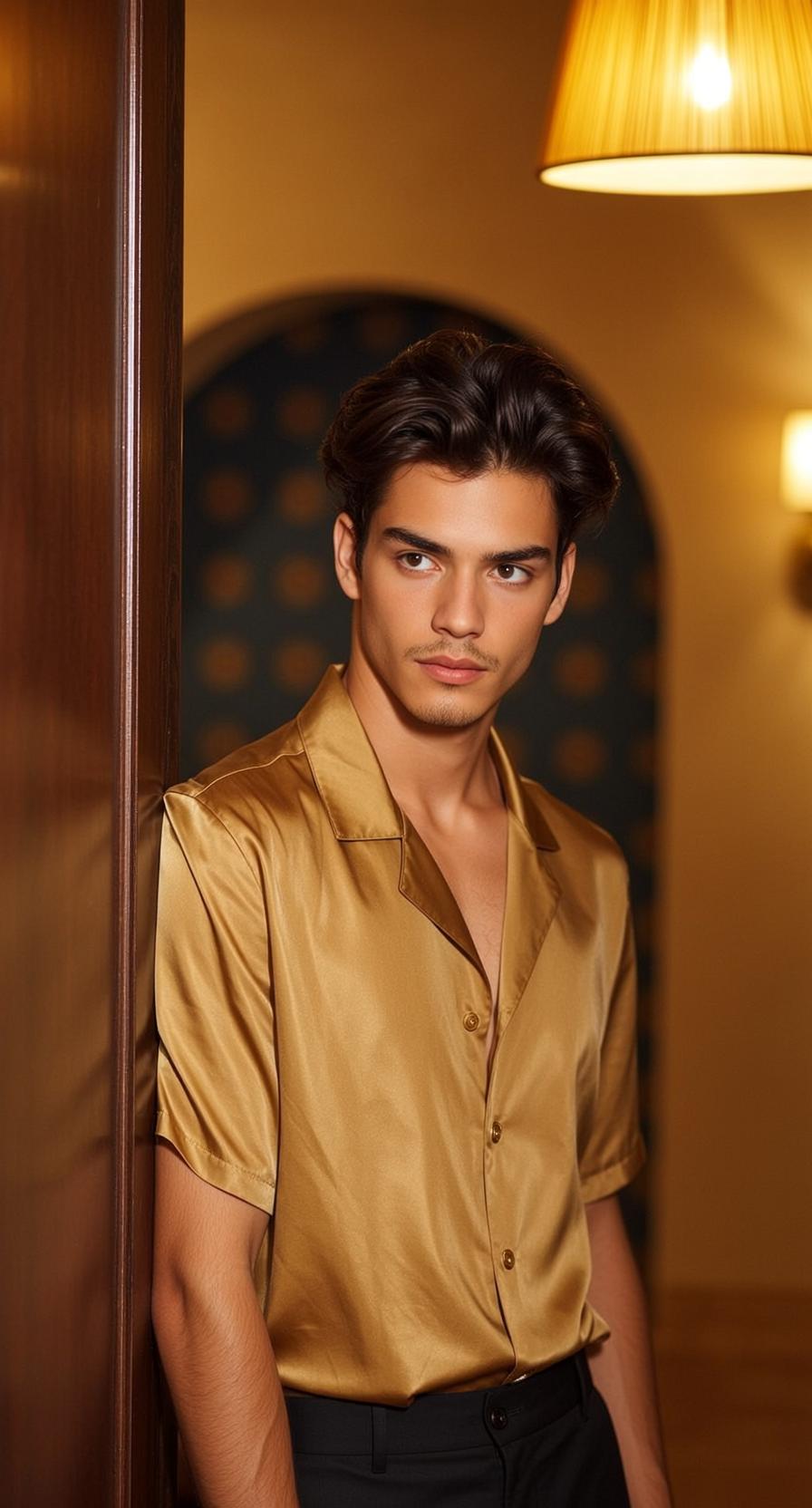 Young Dark Brown Wavy Styled Back Light