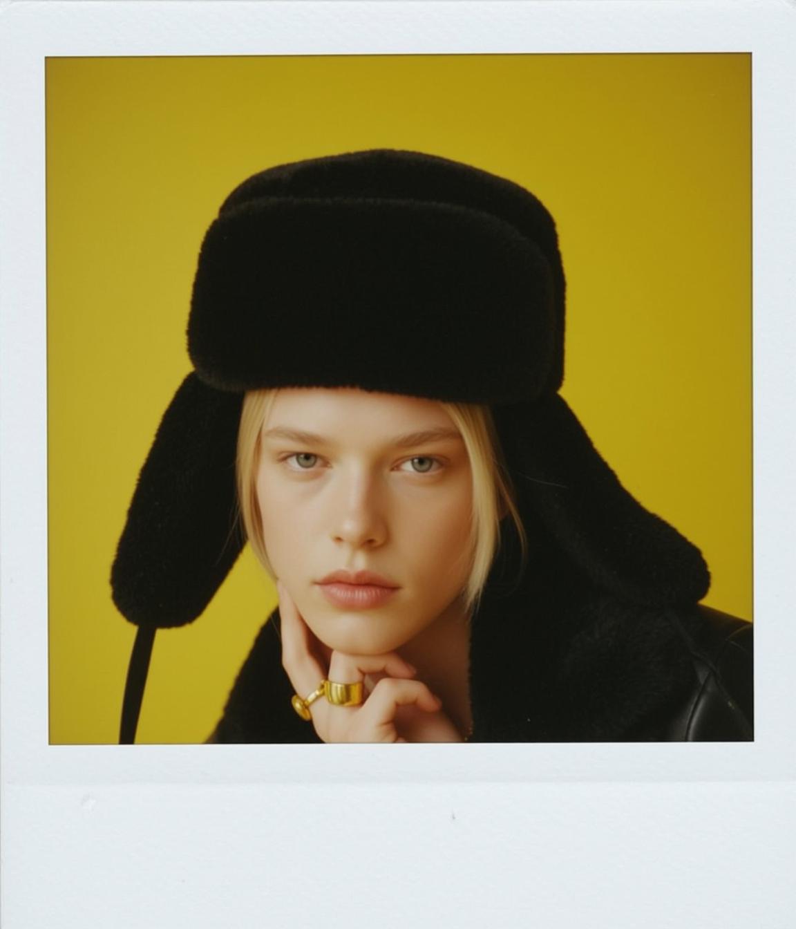 Black Trapper Hat Textured Jacket