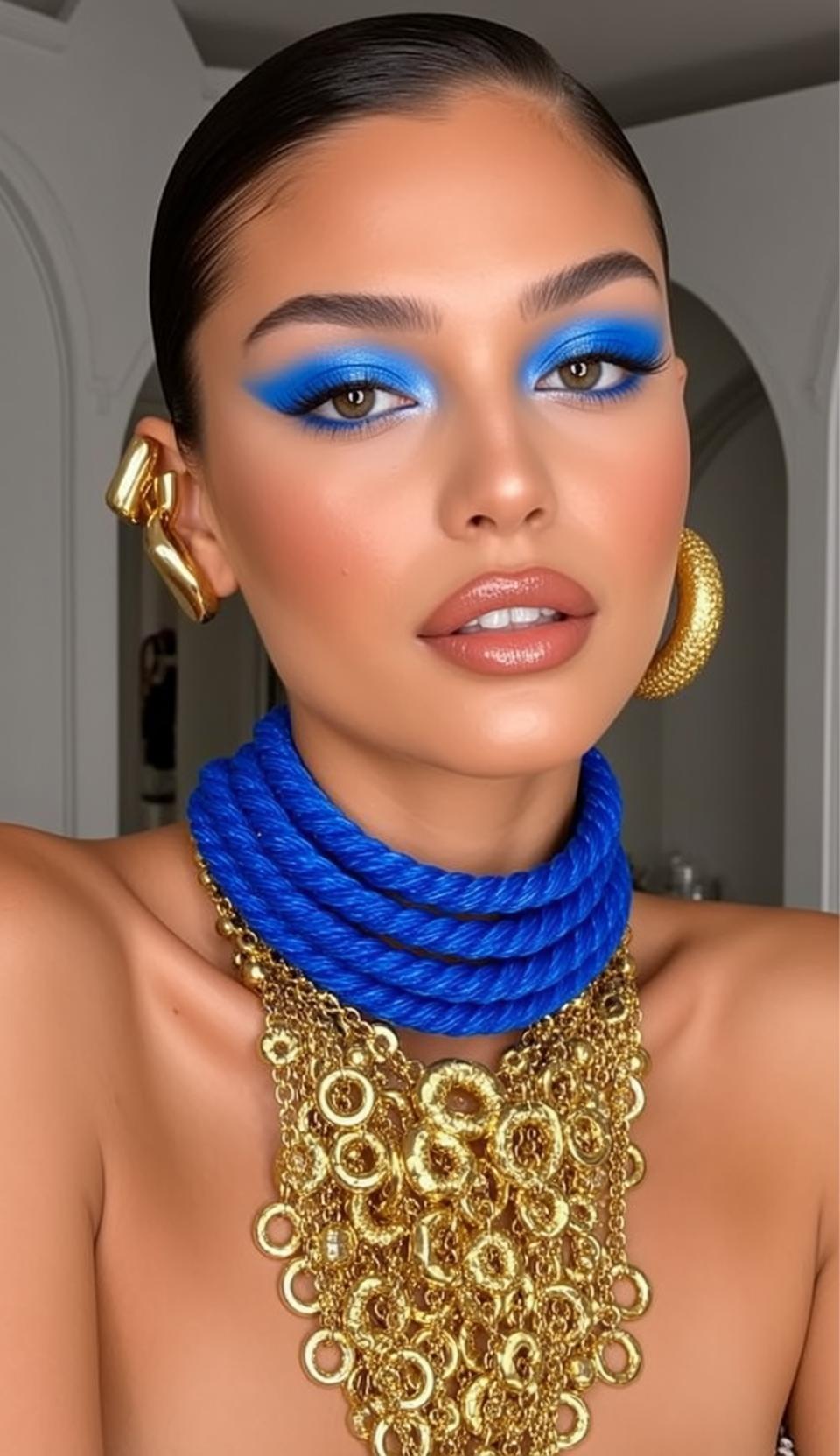 Makeup Photorealistic Close-up Her Head Tilted Slightly