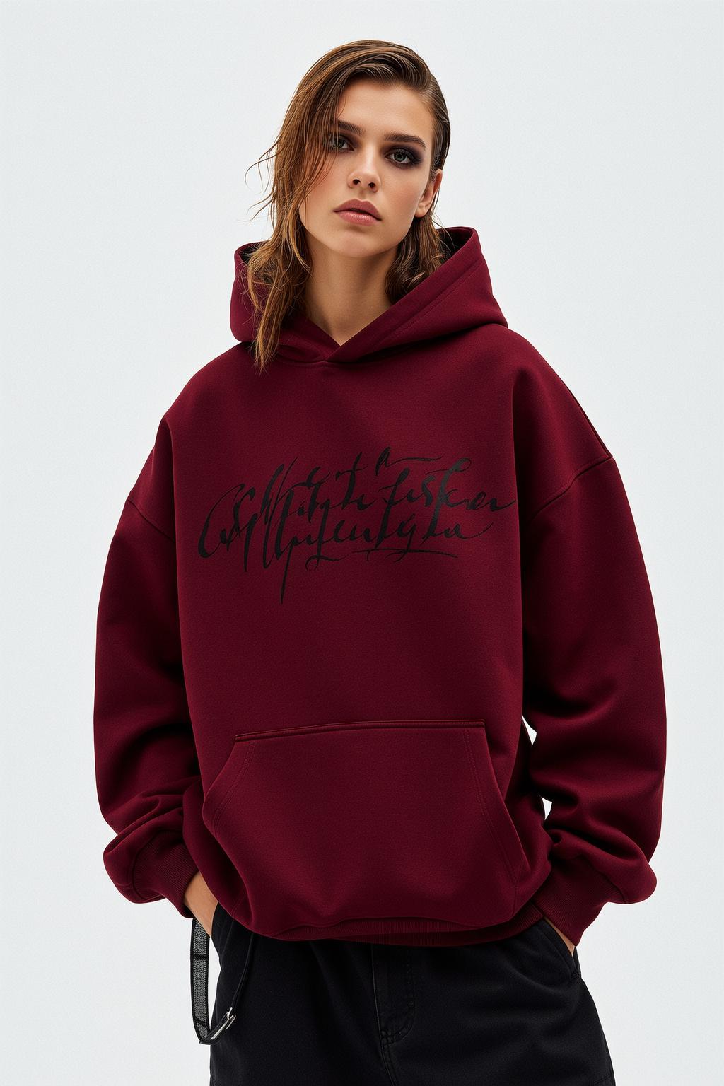 Burgundy Hoodie Studio Backdrop