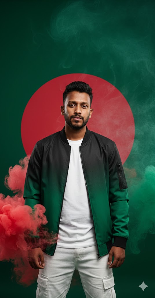 Bangladeshi Flag Fashion Portrait