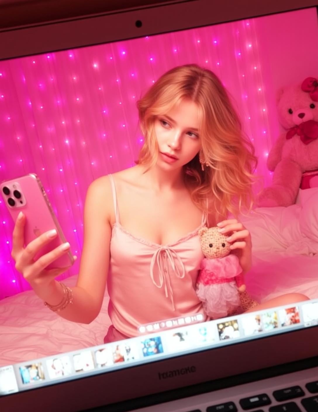 Pink Satin Bedroom Glow