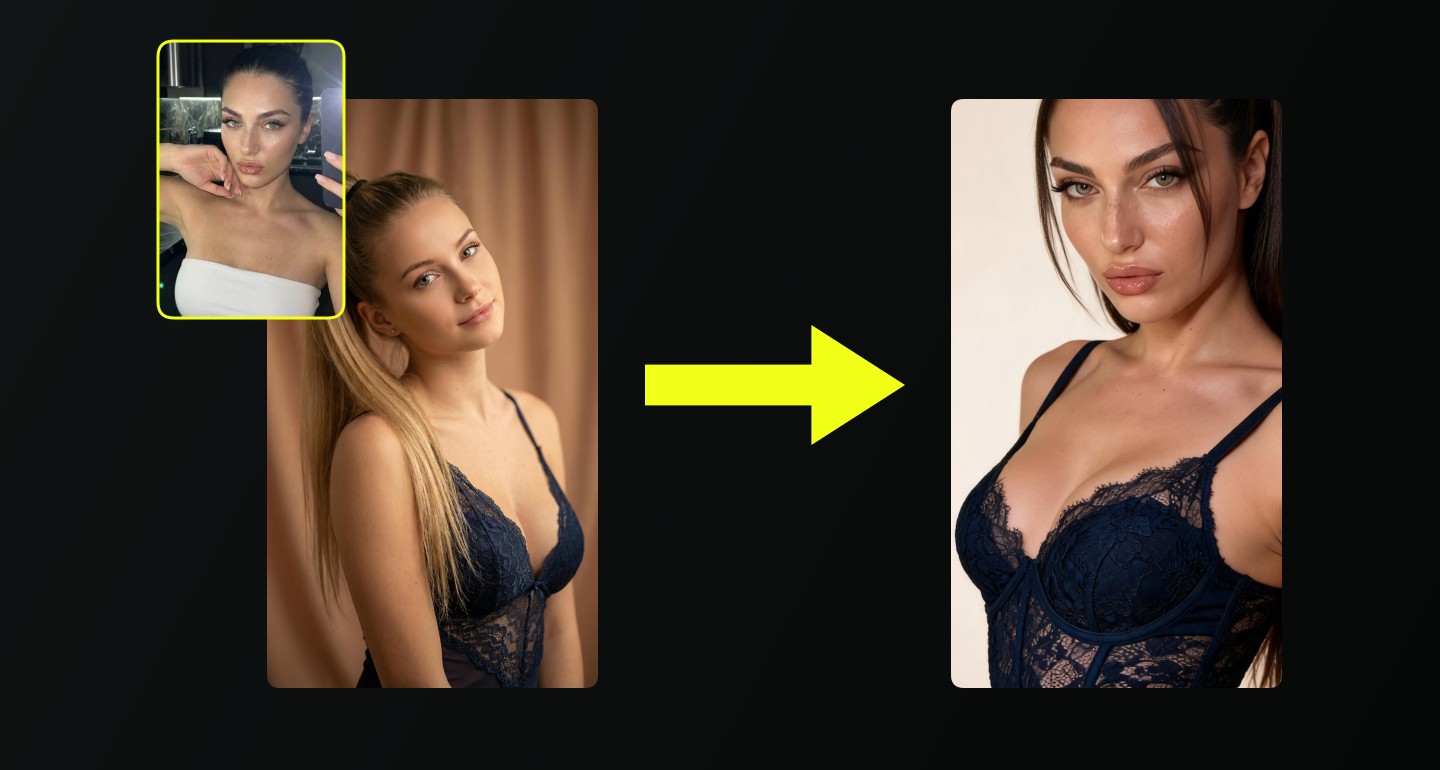 Lily remix walkthrough for Dark Navy Lace Bodysuit Studio Portrait