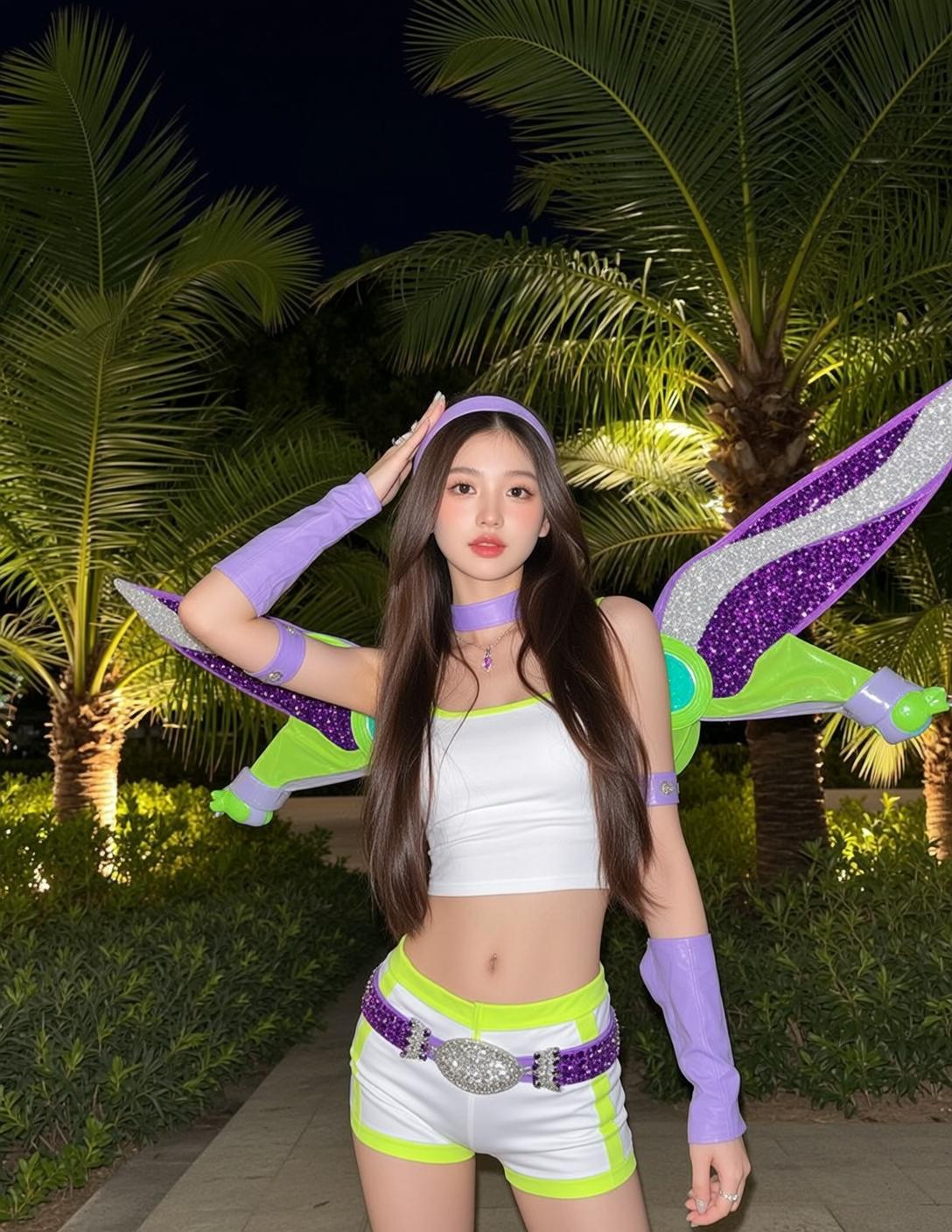 Fairy Wing Costume Night Pose