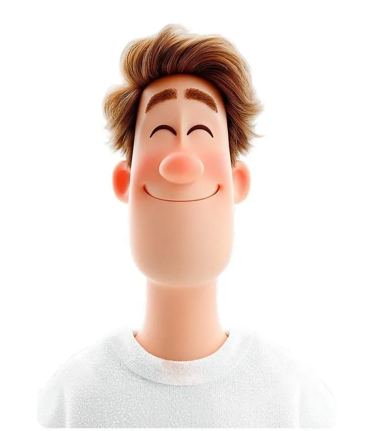 Happy 3d Avatar Digital Art White Background