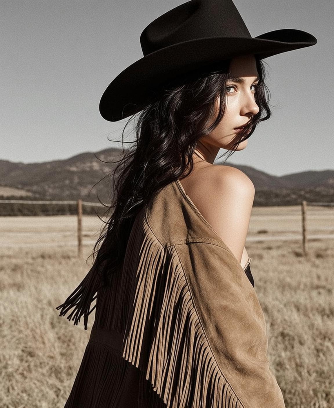 Desert Road Fringe Jacket Pose