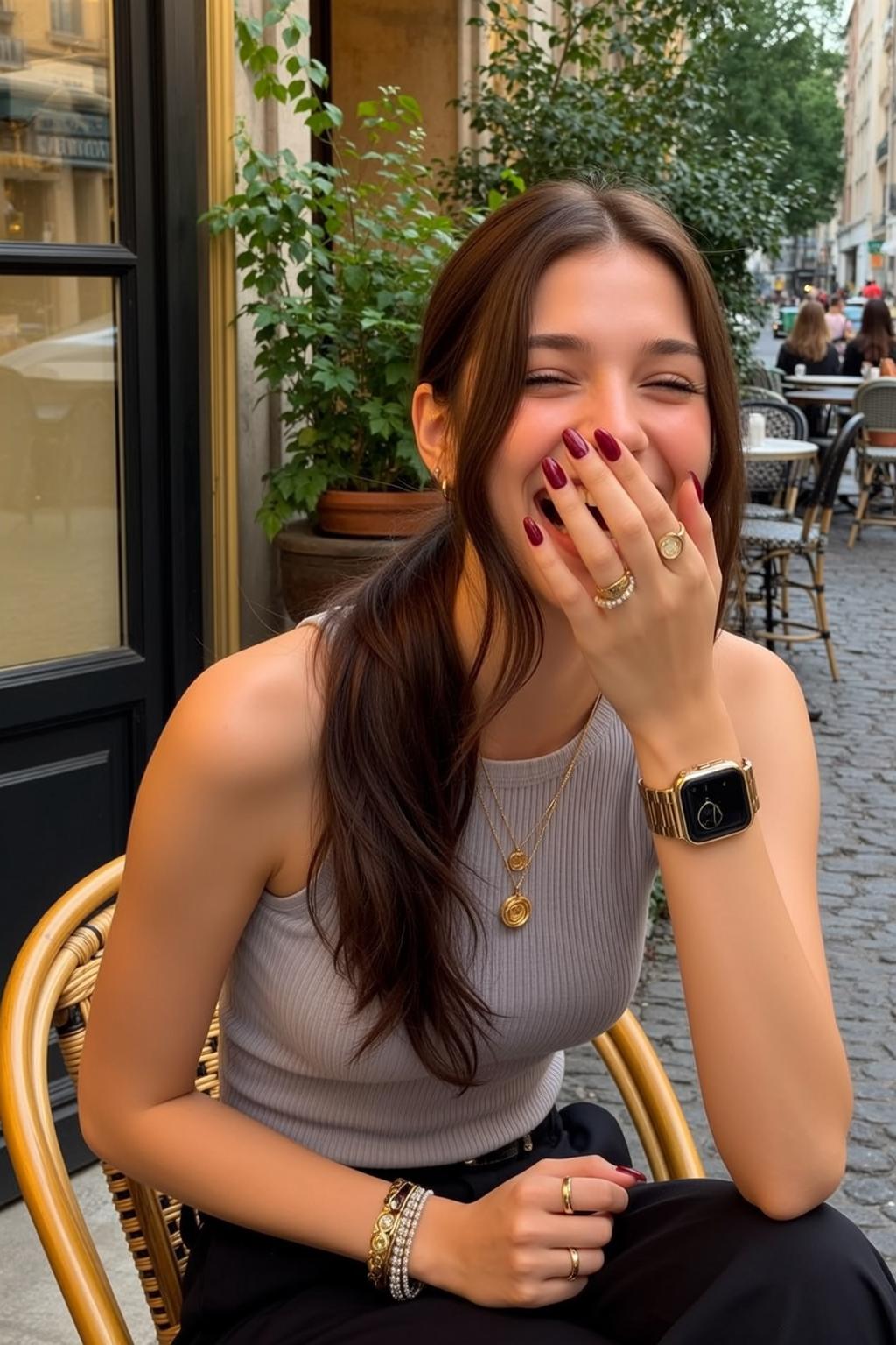Explore Captured Mid-laugh Her Head Tilted Back