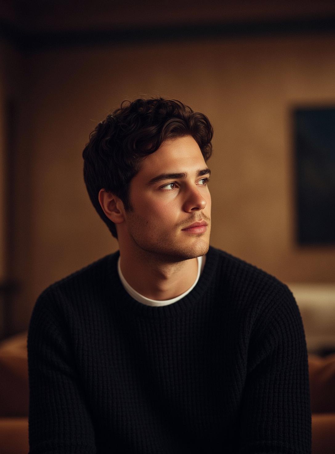 Sweater Lounge Window Portrait