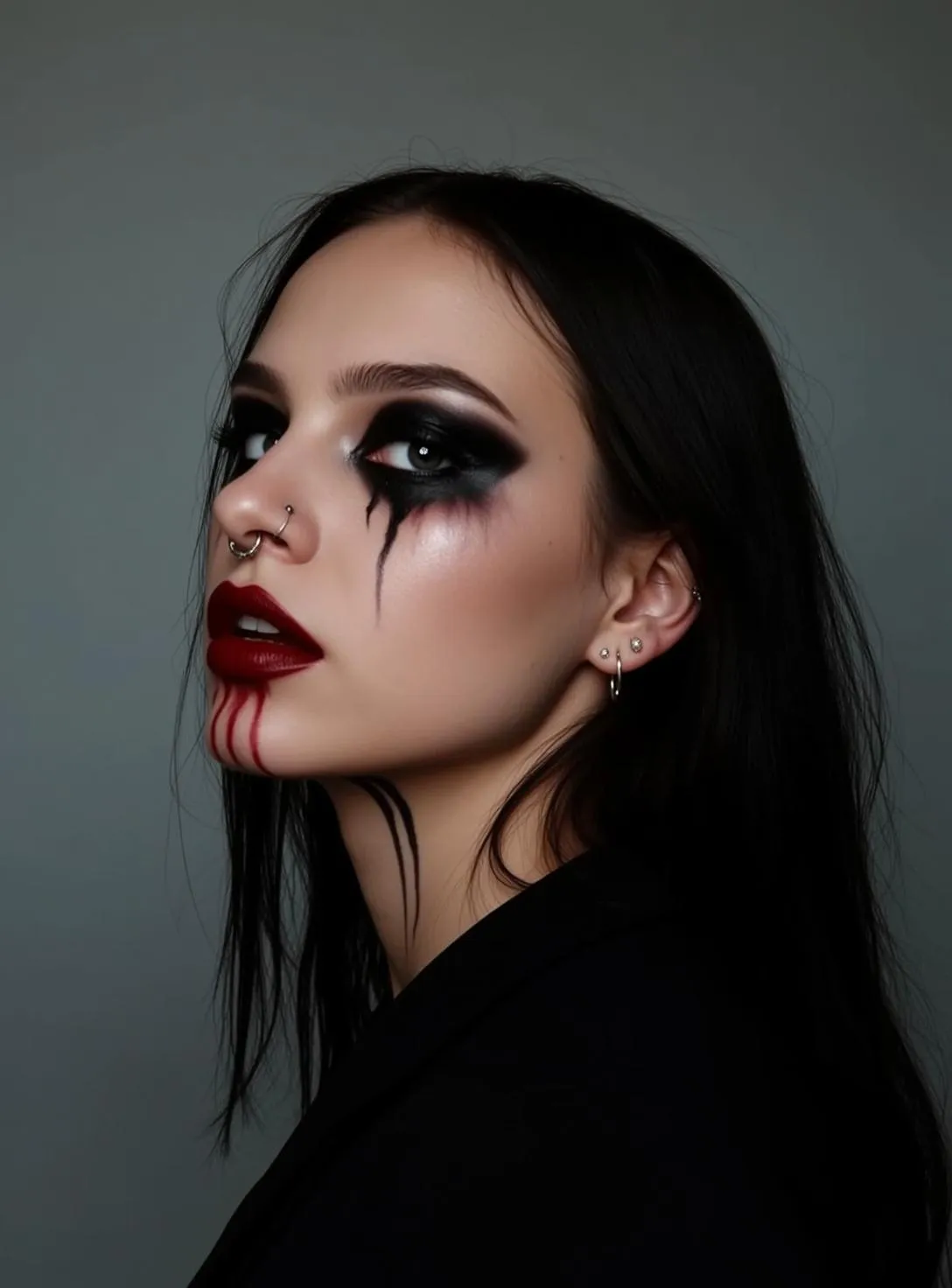Dripping Goth Makeup Portrait