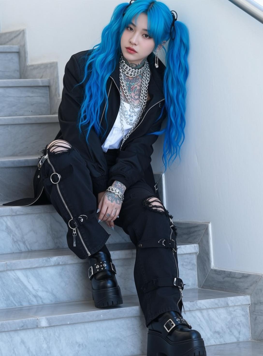 Black Jacket White Tank Top Neck
