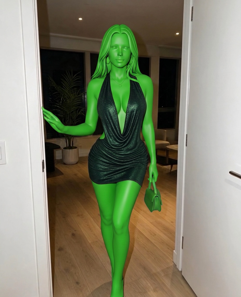 Template for Necklace With A Green Dress