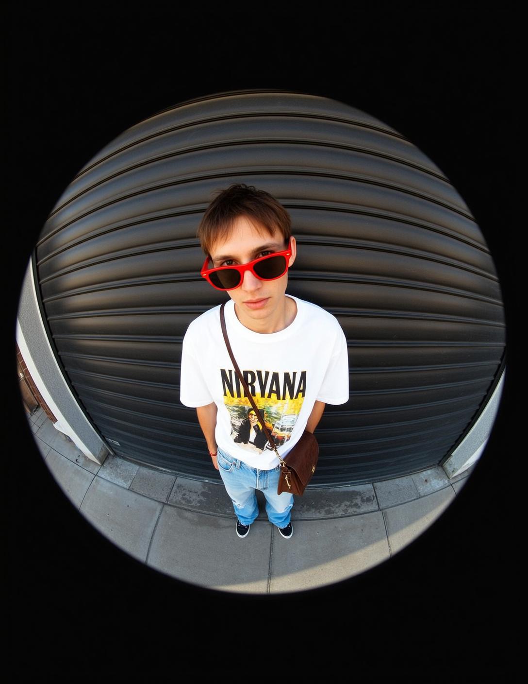Fisheye Young Short Brown Hair Fair Skin