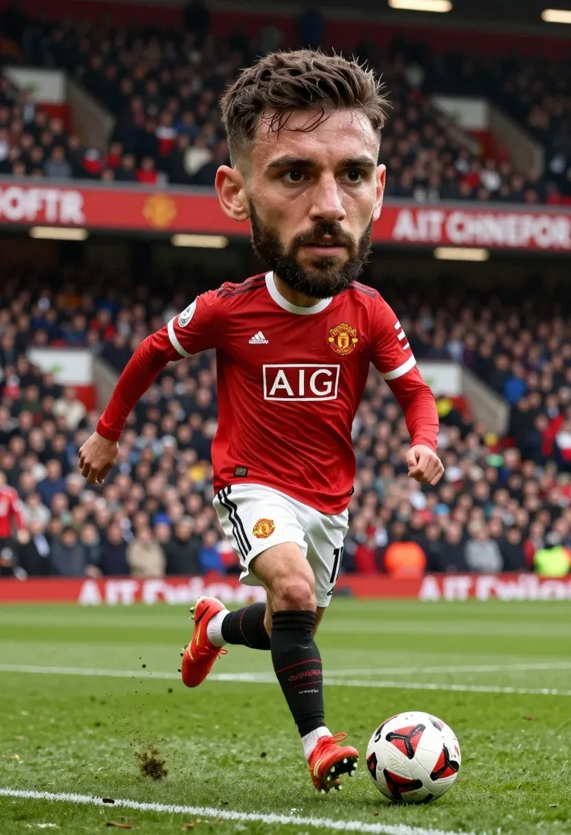 Soccer Player With Disproportionately Large Head And Realistic Facial Features