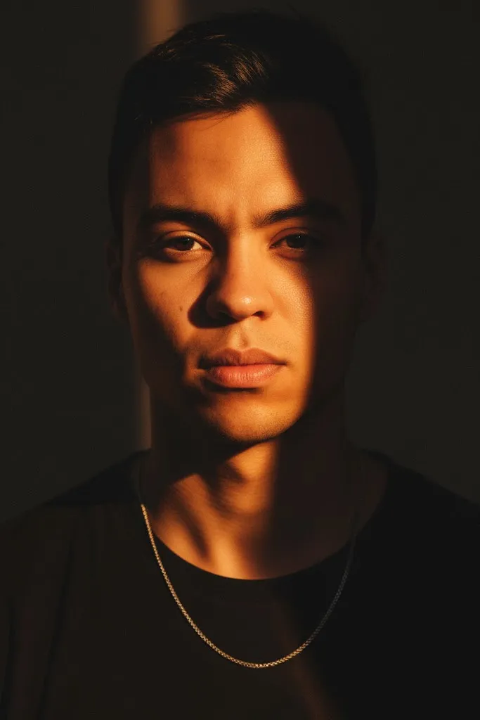 Dramatic Portrait With Amber Light