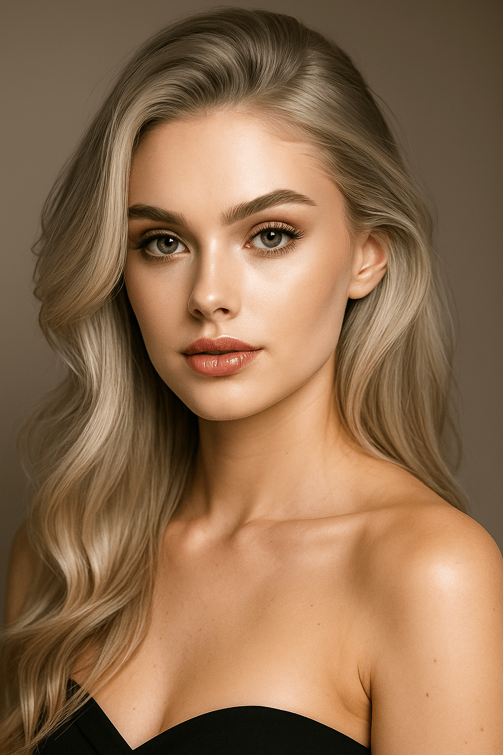 Platinum Hair Studio Portrait Strapless Black Garment