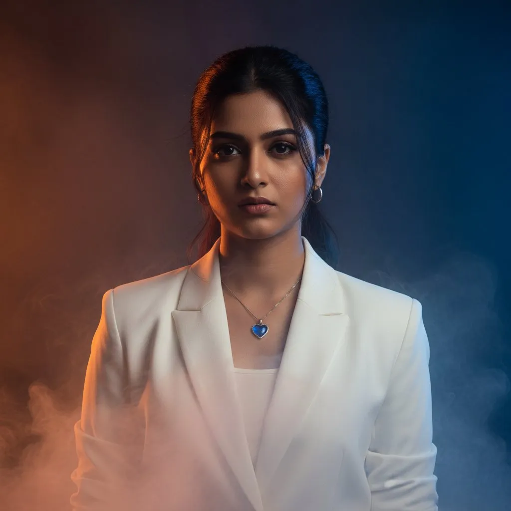 Earrings And Necklace In Studio Portrait