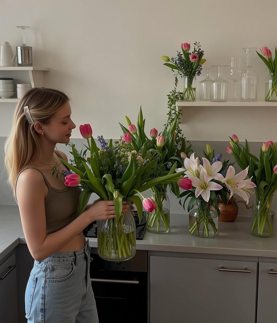 Explore Young Stands Kitchen Turned Slightly Her
