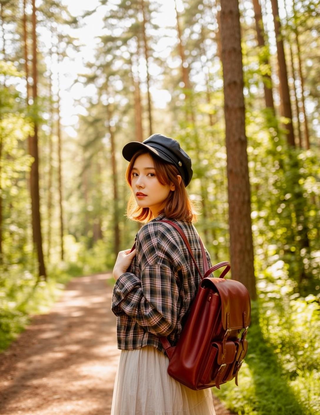 Autumn Young Short Auburn Straight Fair Plaid