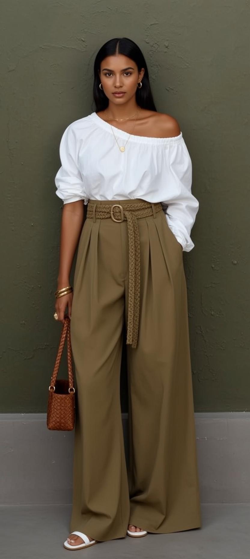 Casual Long Dark Straight Center-parted Medium-toned Off-the-shoulder