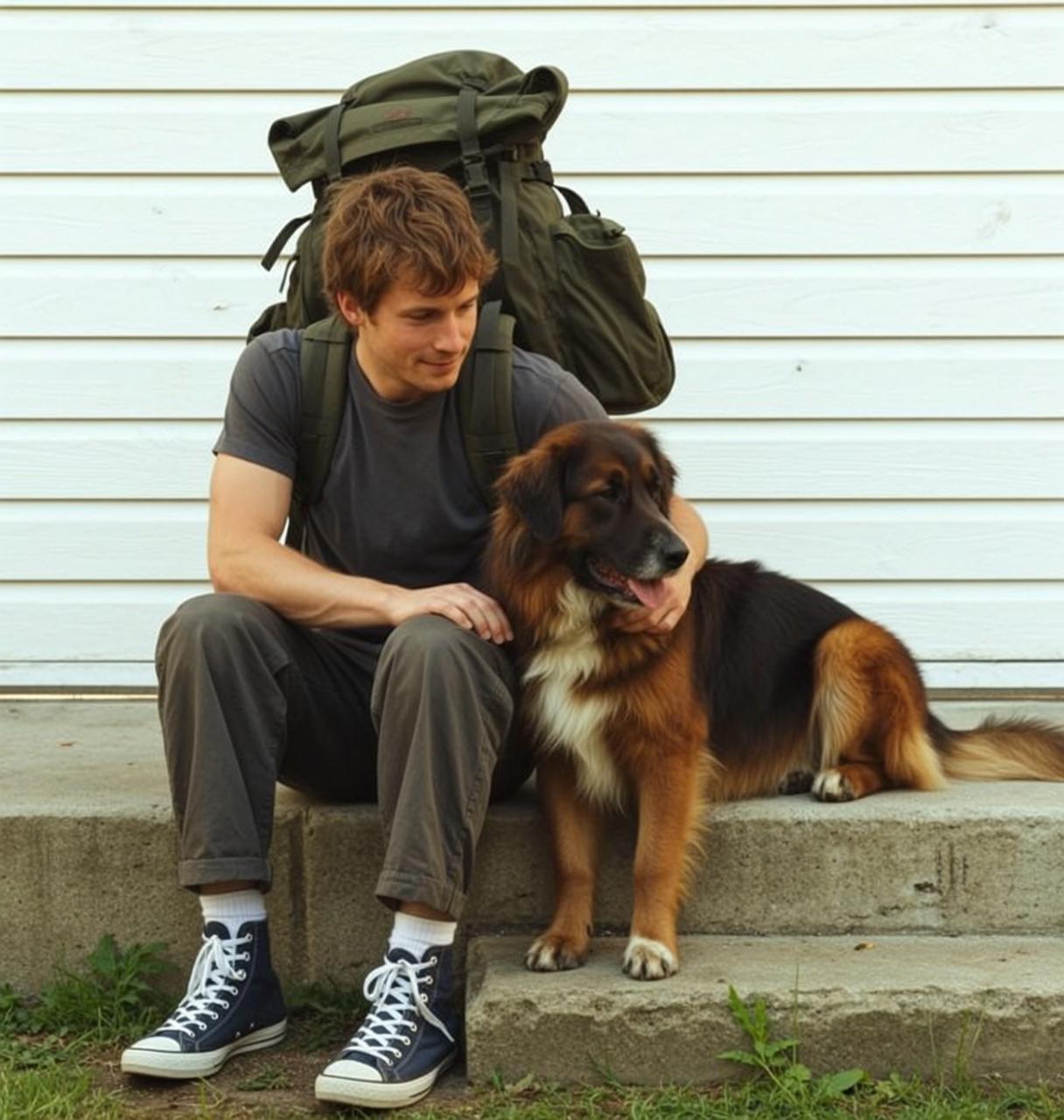 Dog Steps Backpack Portrait