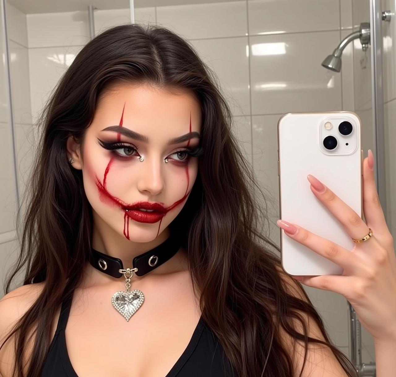 Blood Red Selfie Portrait