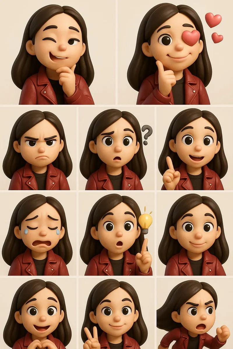 Express Yourself: 3D Cartoon Sticker Creations!