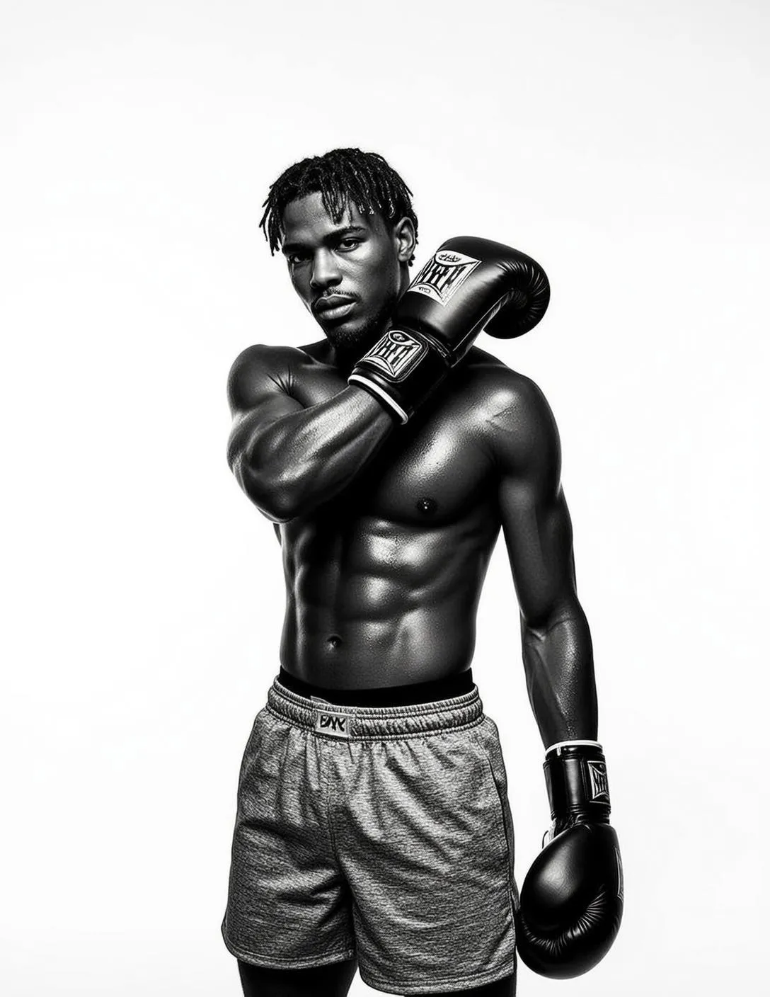 Boxer Gloves White Backdrop