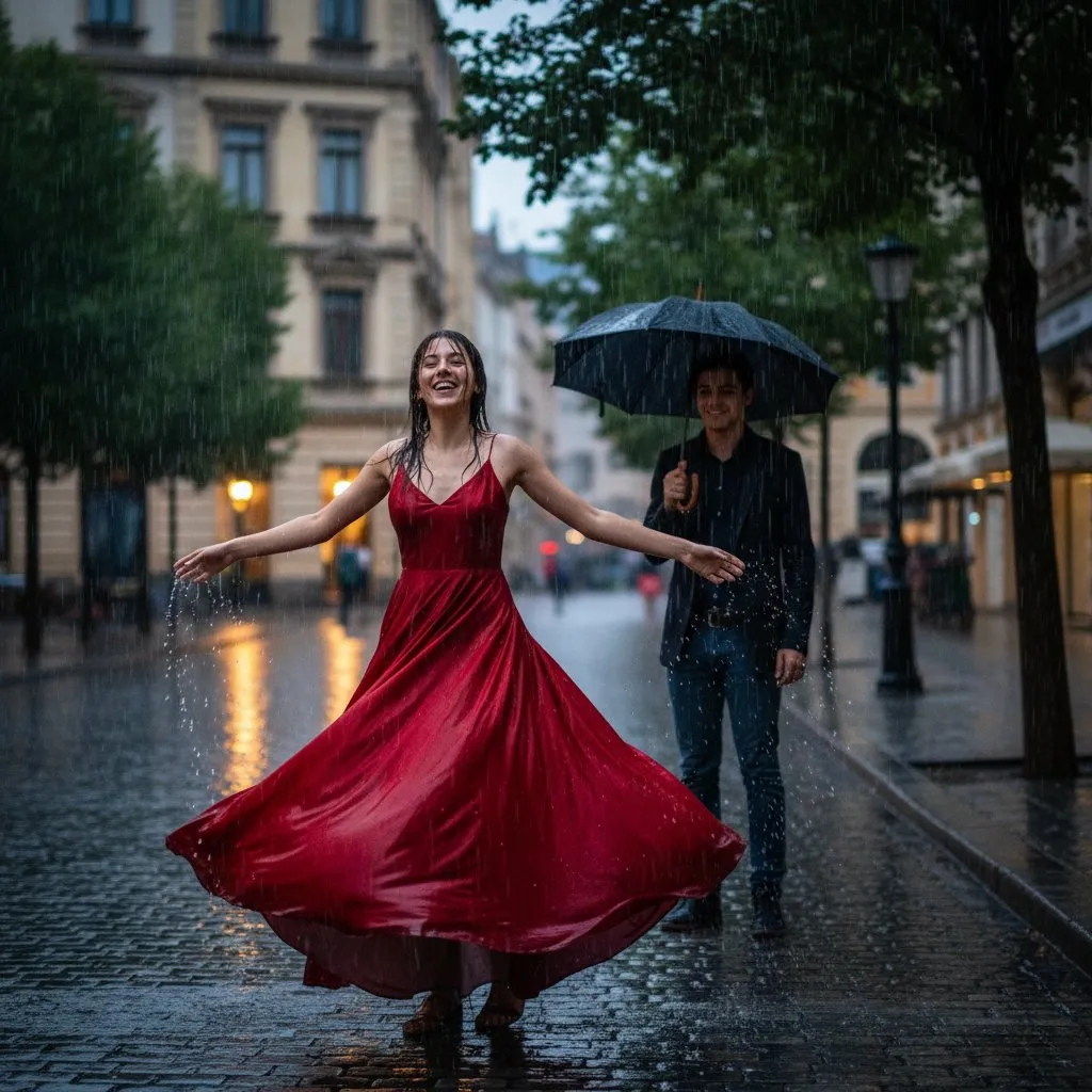 Twirl of Romance: Love in the Rain