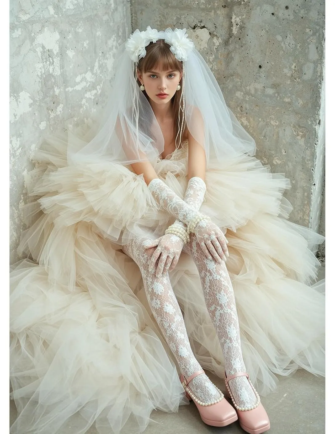Earrings And Bracelets In Dress Portrait