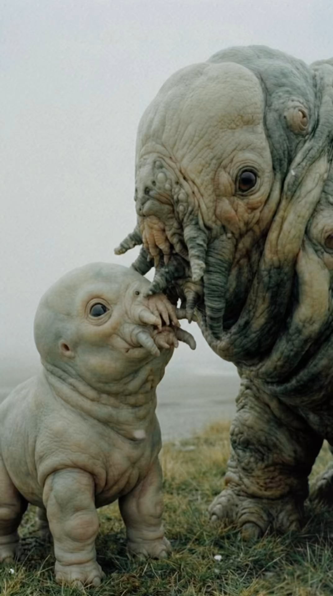 Alien Creatures Misty Outdoor Photorealistic reference photo