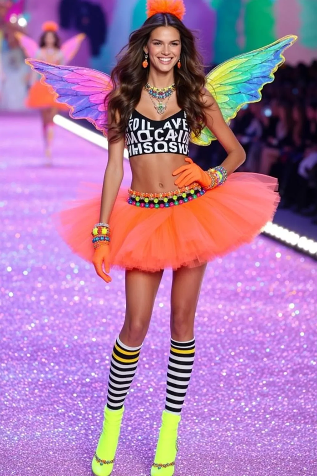 Barbiecore Young Long Wavy Brown Tan Black