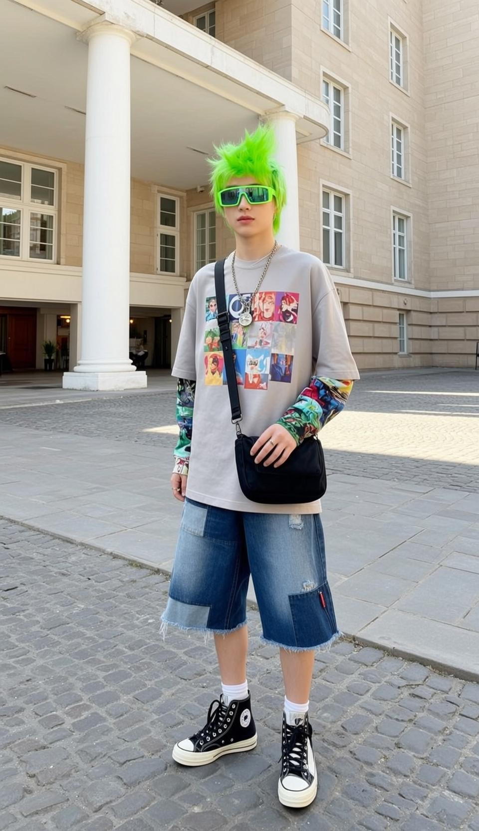 Colorful T-shirt Outdoor Urban Setting