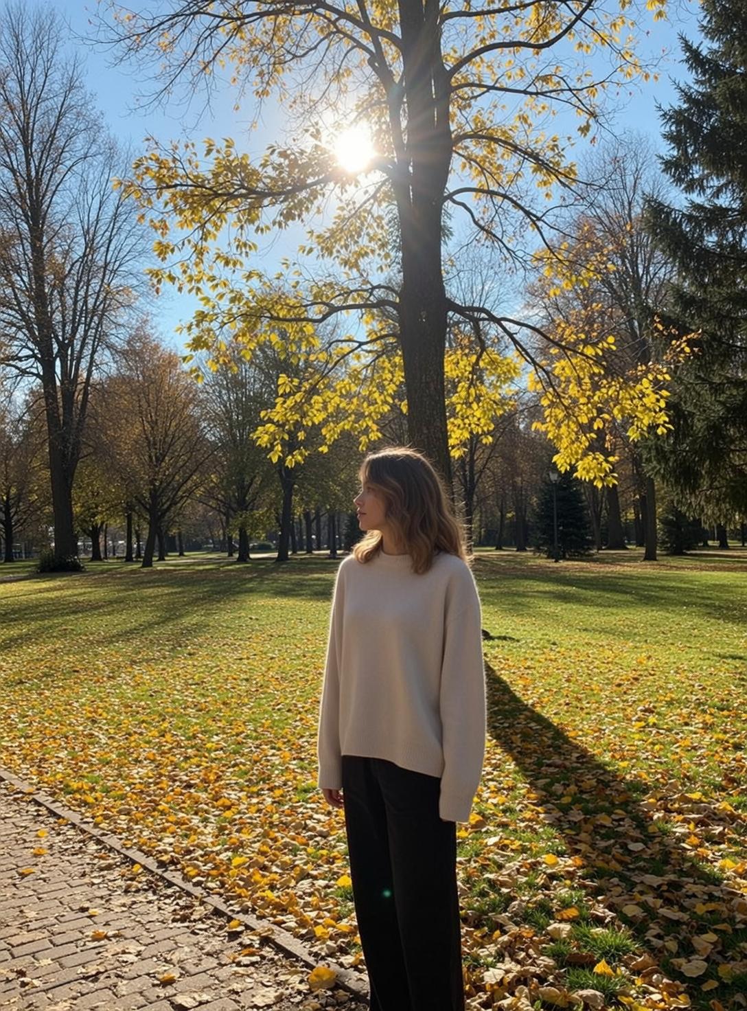 Autumn Stands Park Facing Her Left Head