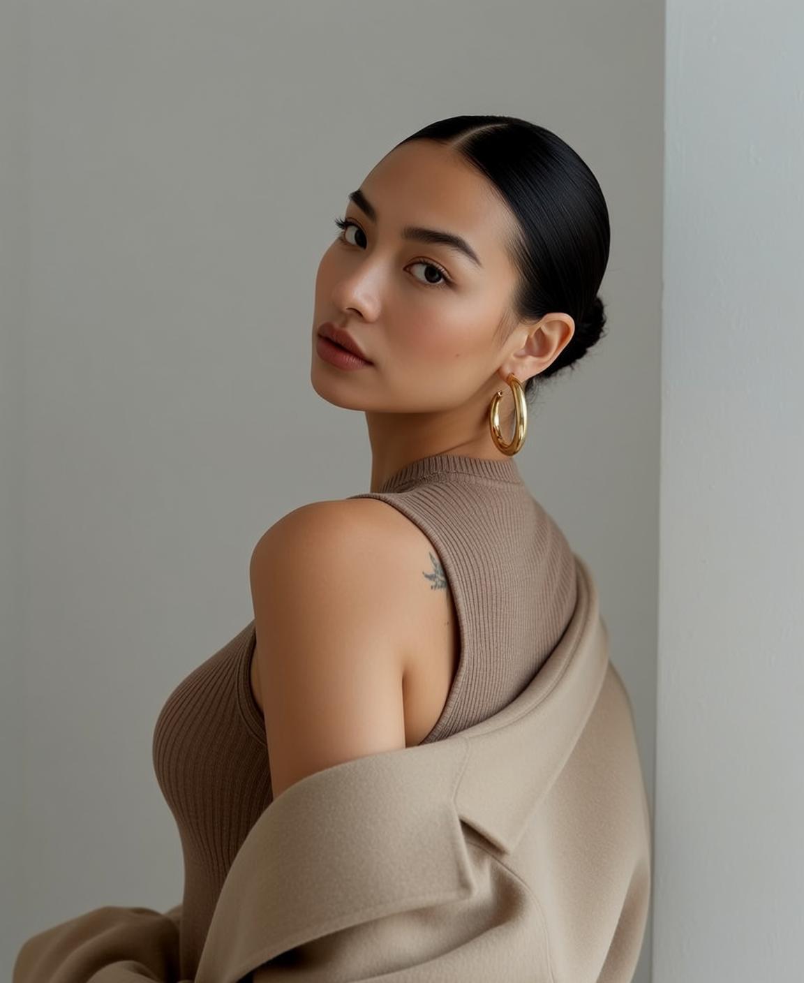 Luxury Young Pulled Back Bun Fair Subtle