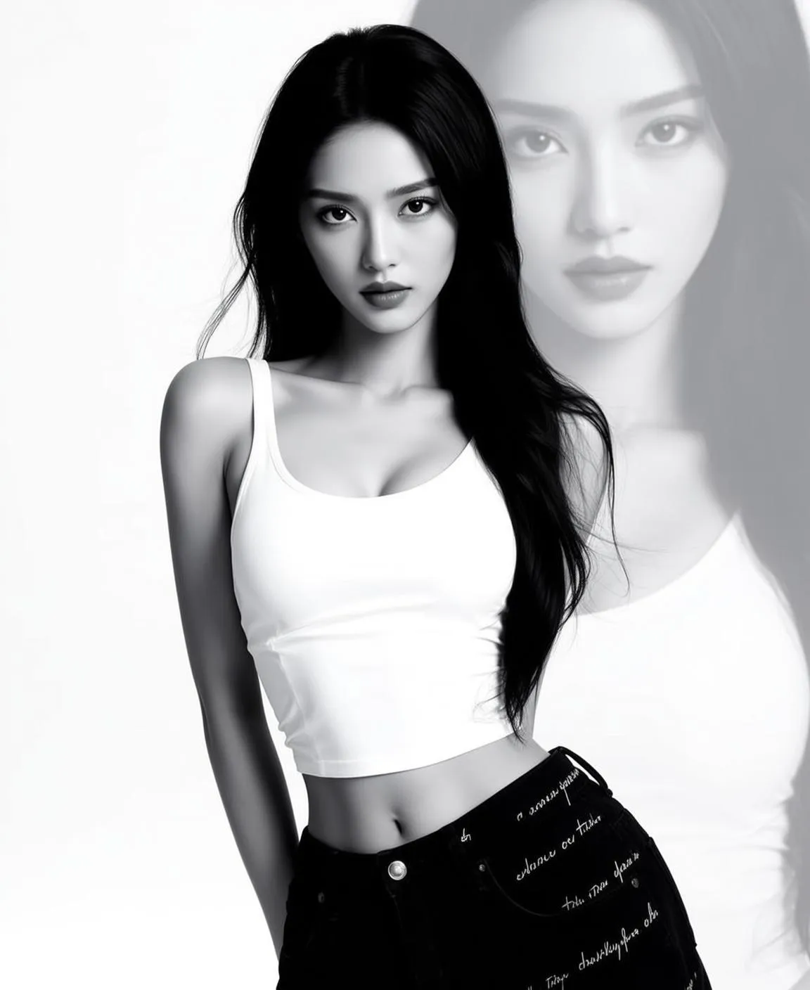 White Tank Black Jeans