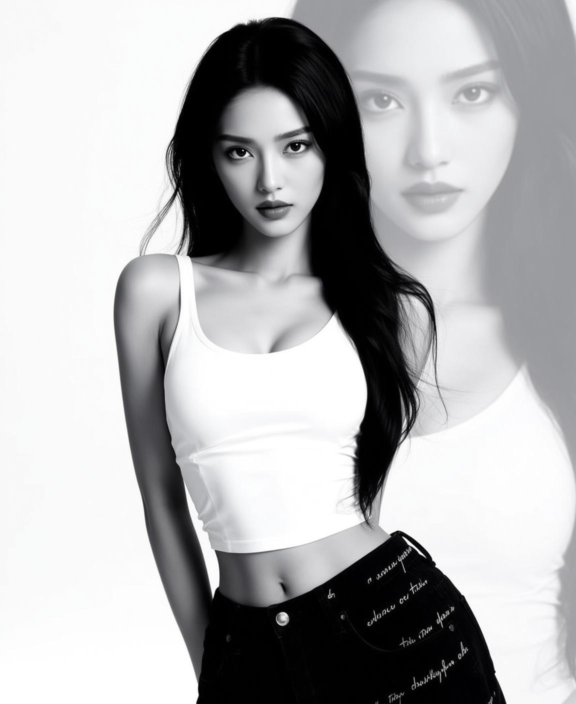 White Tank Black Jeans