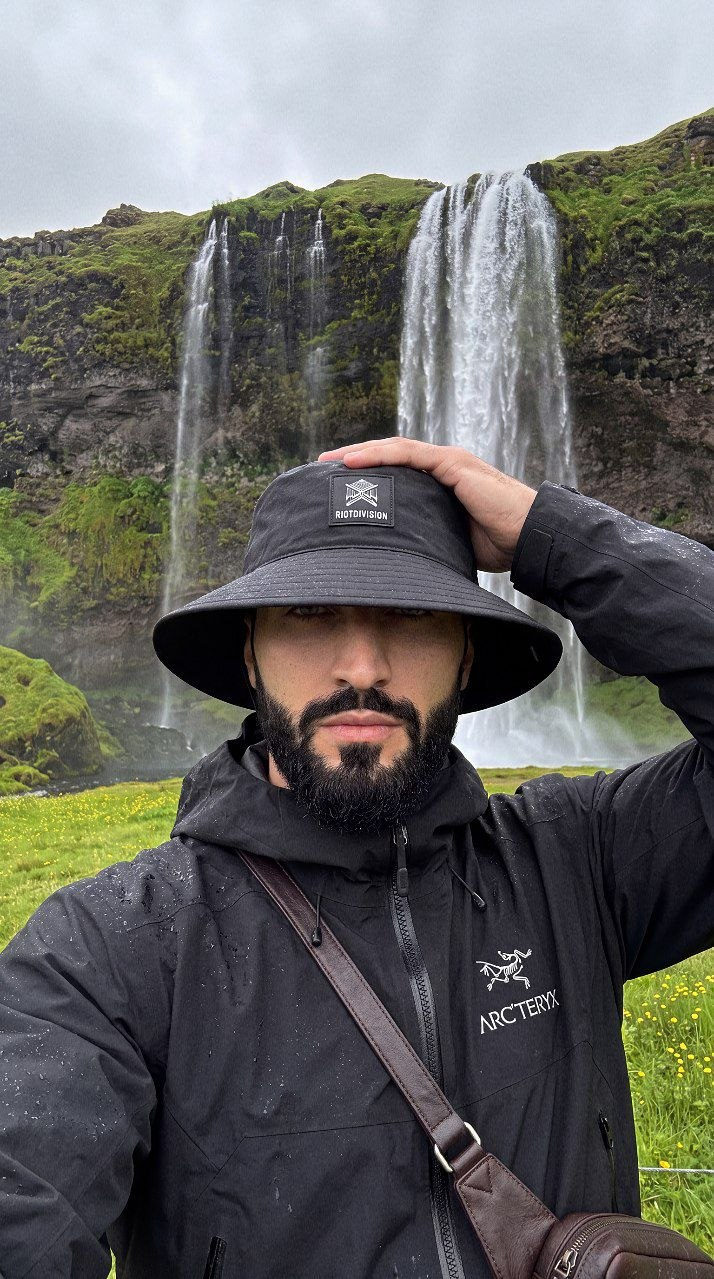 Standing Waterfall Iceland Waterproof Jacket