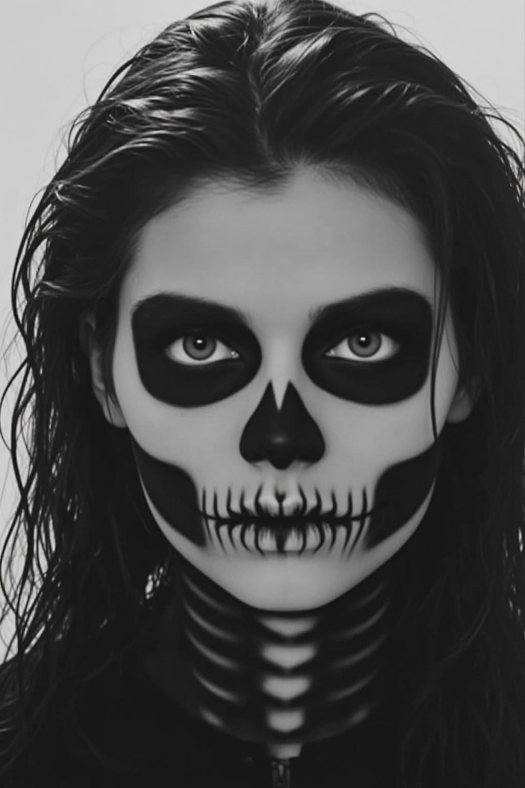 Halloween Makeup Young Long Dark Wet-look Pale