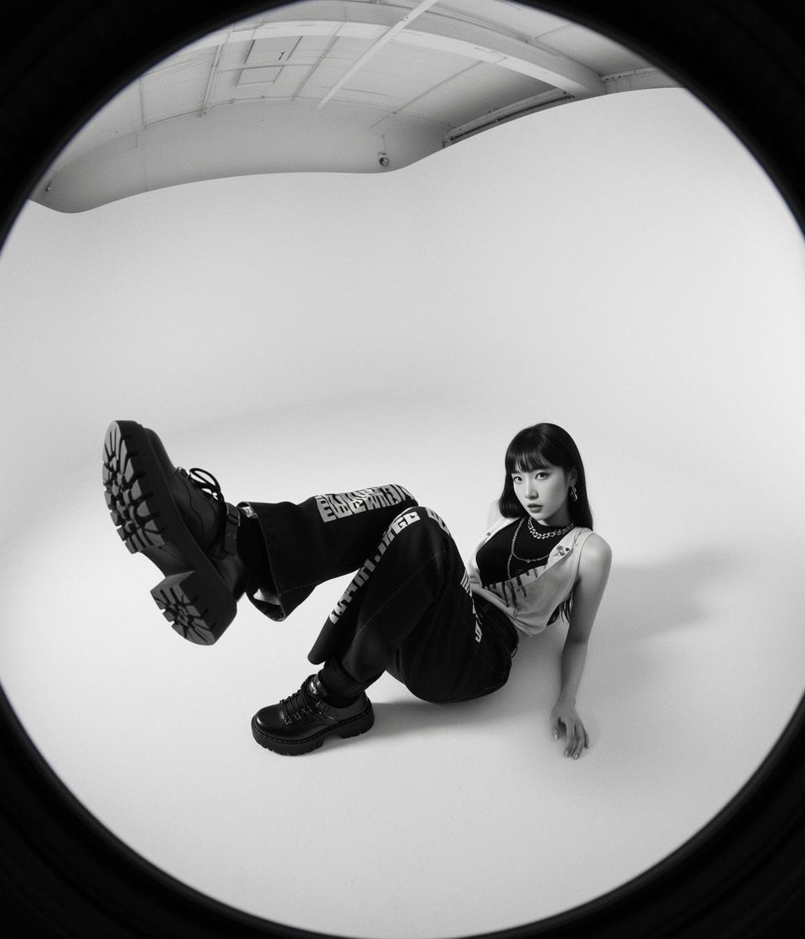 Black Cropped Tank Top Studio Portrait