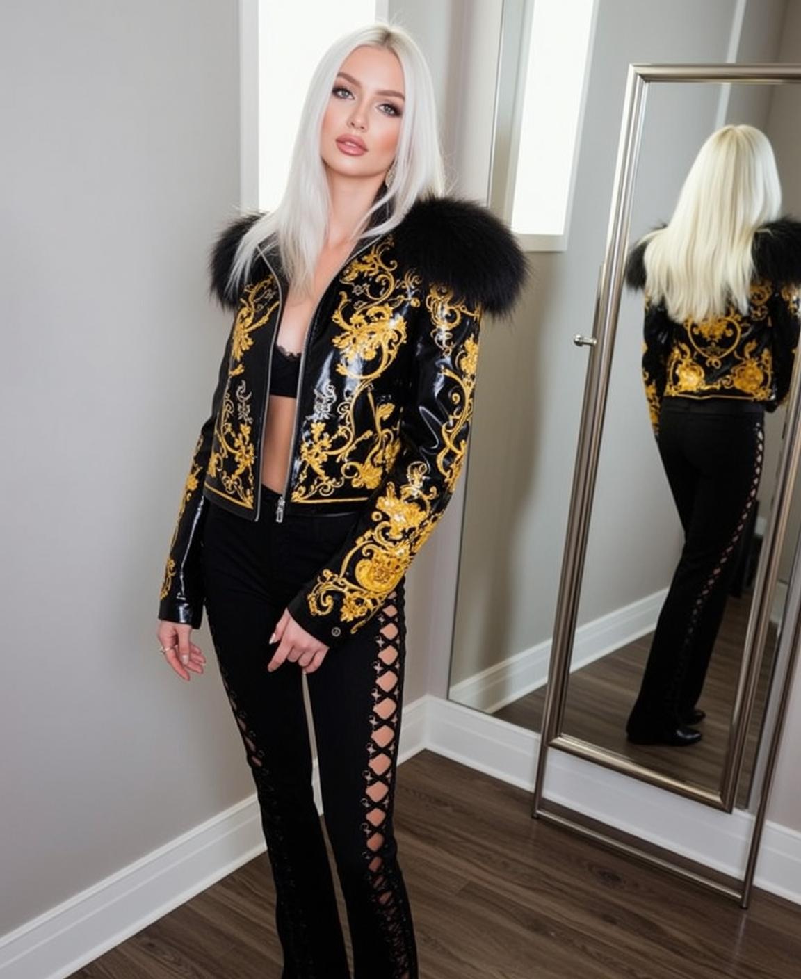 Baddie Stands Facing Slightly Left Her Head