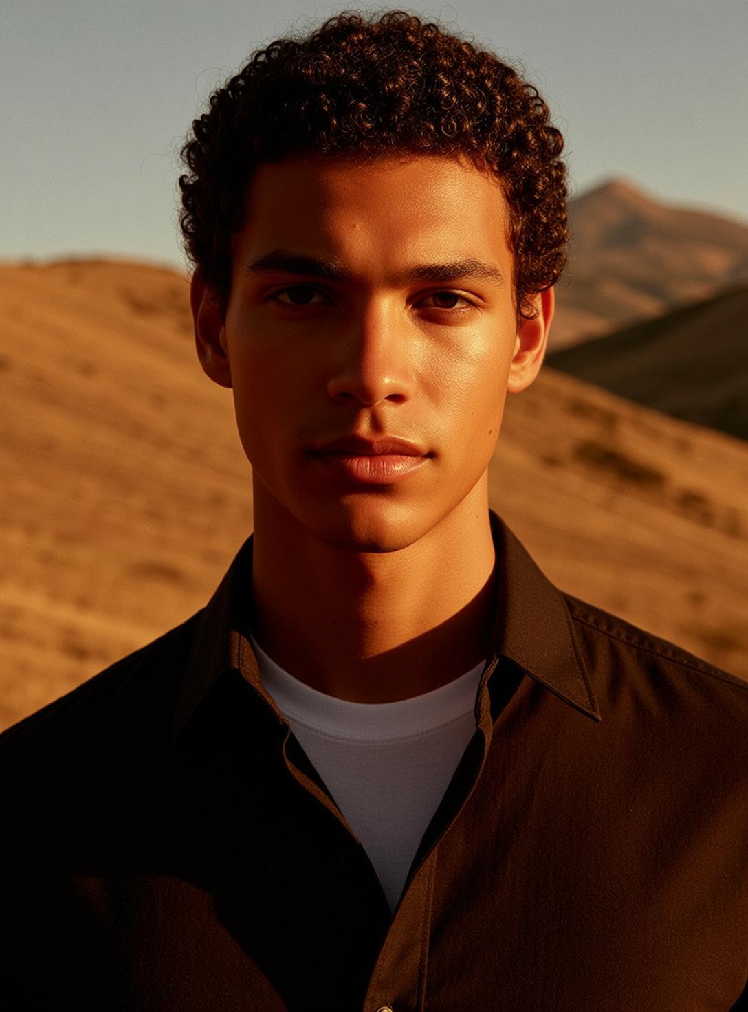 Black Shirt White Tee Portrait