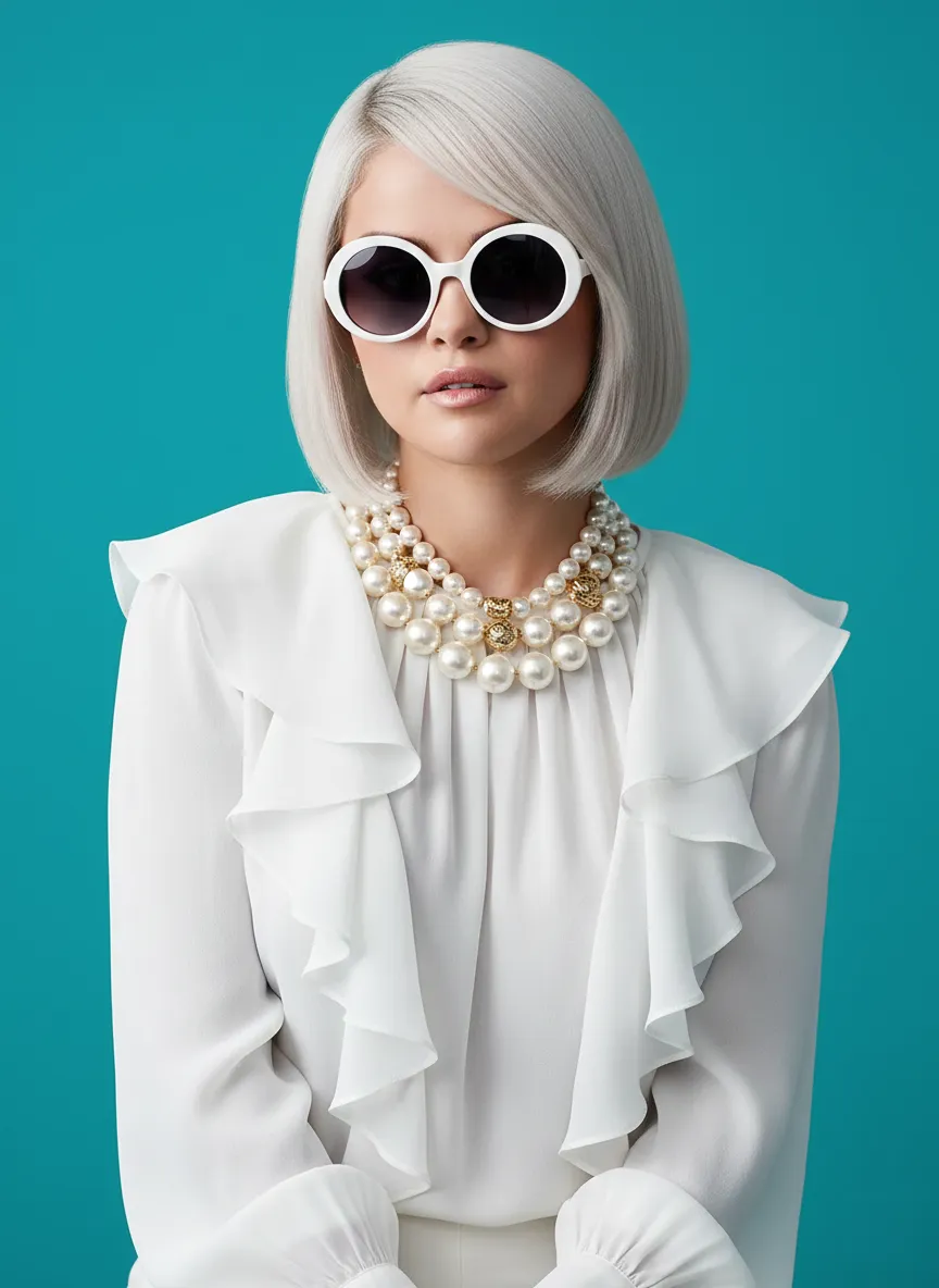 Sunglasses And Necklace In A Portrait