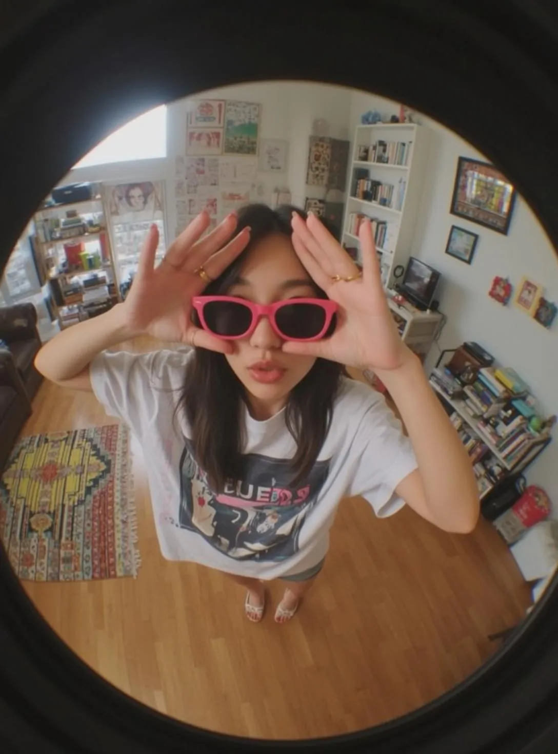 Sunglasses And Rings By A Wall